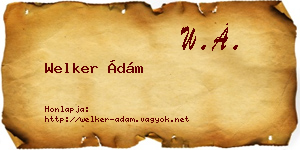 Welker Ádám névjegykártya